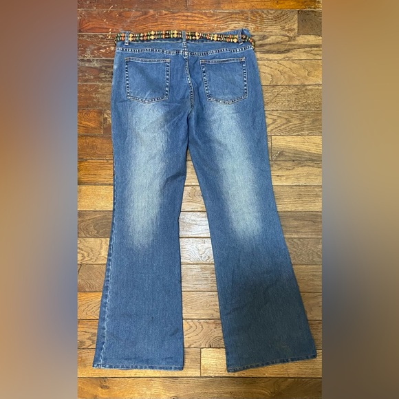 "Y2K Butterfly Embroidered + Jeweled Denim Bootcut Jeans - Etoile Size 12 Women' - Picture 7 of 9